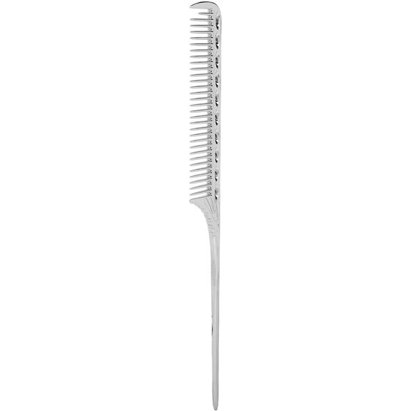 Metal Rat Tail Hair Comb, 1pcs Barber Salon Hairdressing Styling Comb for All Hair Types(Silver)