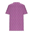 thumbnail image 4 of XUNKUSGA Womens Blouses Polka Dot Boho T-shirt Oversized Round Neck Tops Light Breathable Summer Outfits 2025, 4 of 5