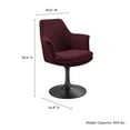 thumbnail image 3 of Side Dining Chair Armchair, Red, Velvet, Metal, Bar Pub Cafe Bistro Dining Kitchen Hospitality Restaurant, Modern Contemporary, HB37305, 3 of 10