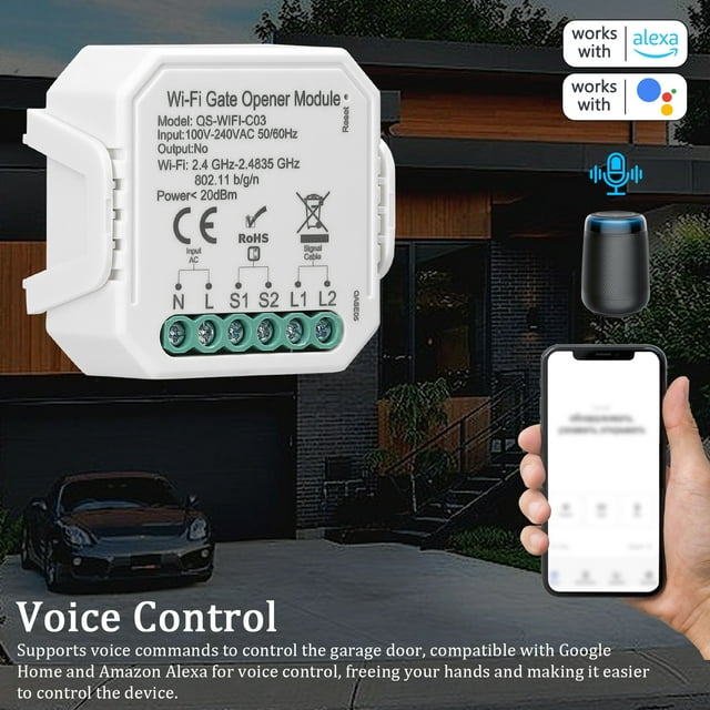 Controller,Door Opener Compatible With Voice App Compatible Enabled Remote Wifi Enabled Opener Wifi Eryue Eryuetuya Wifi Remote Compatible Opener Compatible Voice Wifi Enabled Ayumn Enabled