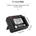 thumbnail image 3 of MESTEK Mestek Digital Insulation Resistance Tester - Multifunctional Megohmmeter with LCD Backlight, Measures DC/AC Voltage, Polarization Index, and Absorption Ratio, 1000V-20GΩ, Battery Not, 3 of 6