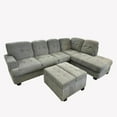 thumbnail image 3 of Cosmic Homes Bena Sectional Sofa Set with RHF Chaise & Storage Ottoman, Grey, 3 of 6