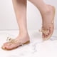 thumbnail image 4 of Zapatos de gelatina con tachuelas Sandalias de tanga con zapatos de ducha con lazo Diapositivas de moda para mujer, 4 of 9
