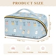 thumbnail image 4 of FORMRS Makeup Bag Travel Cosmetic Organizer for Women Fold Flat Zipper Pouch with Handle, Blue Rabbits, 4 of 8