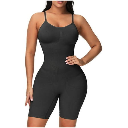 

Yeahitch Shapewear Bodysuit for Women - Tummy Control Butt Lifter Thigh Slimmer Adjustable Straps Black L