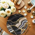 thumbnail image 2 of Black Marble Round 15 Inch Placemats Set of 2, Grey Gold Texture Vintage Farmhouse Art HeatResistant Non Slip Place Mats for Dining Table, Wipeable Braided Kitchen Table Mats for Housewarming, 2 of 9