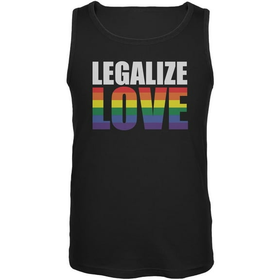 LGBT Legalize Love Rainbow Black Adult Tank Top - 2X-Large