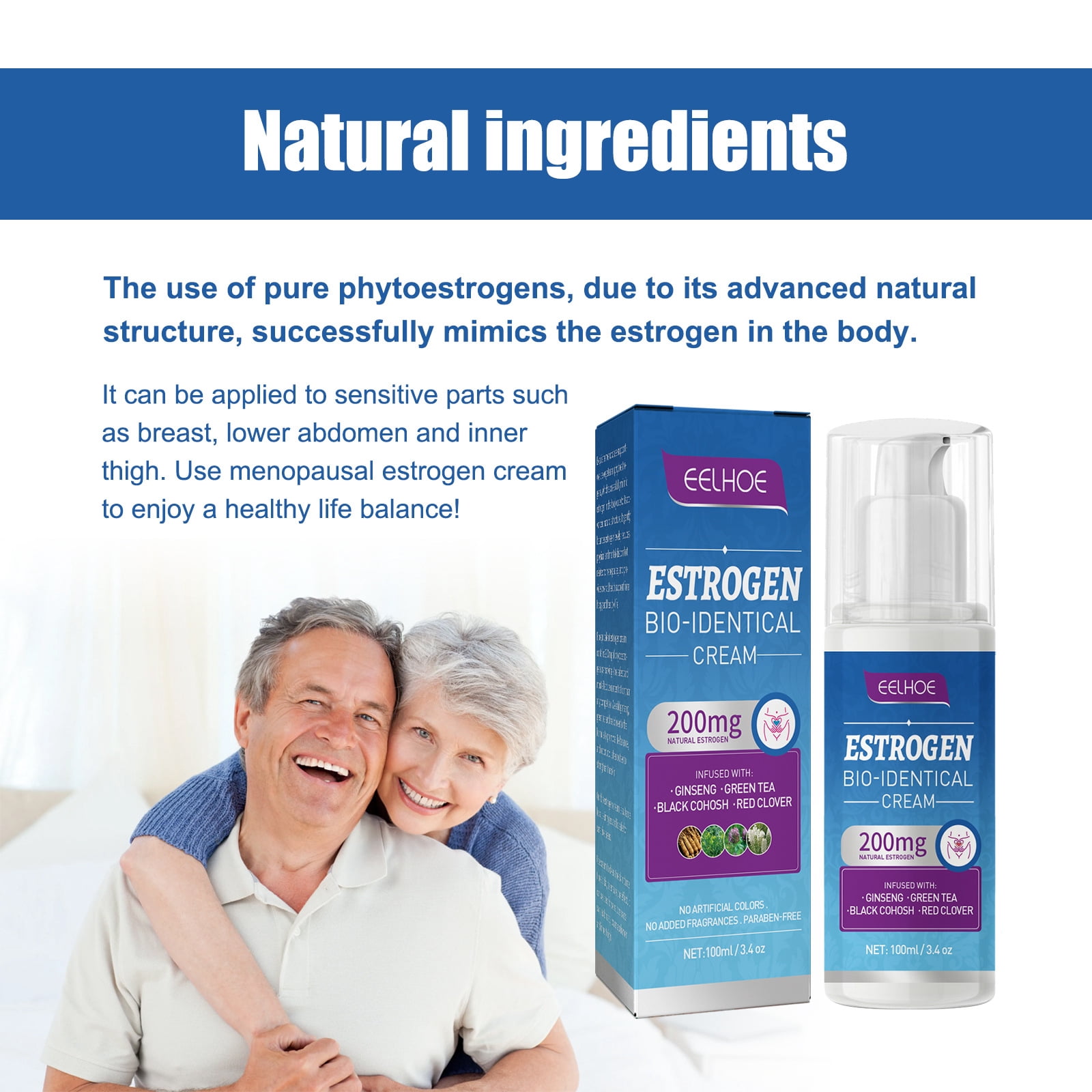 Estrogen Bio-Identical Cream, Menopause Soothing Balm, 3.4oz