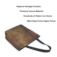 thumbnail image 3 of FORMRS Womens Canvas Tote Bag with Zipper Inner Pocket Shoulder Handbag, Wood Grain, 3 of 7