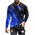 thumbnail image 2 of Big and Tall T Shirts for Men S-4X Plus Size Long Sleeve Round Neck Tees Tops Trendy Shooting-Star Printed Loose Casual Pullover Comfort Tshirts Shirt, 2 of 5