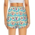 thumbnail image 4 of Vsdgher Cute Corgi Head Print Women's Running Double Layer Shorts High Waisted with Pockets Elastic Yoga Workout Athletic Gym Sports, 4 of 8