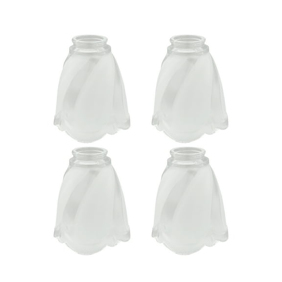 Aspen Creative 23058-4 Clear & Frosted Transitional Style Replacement Glass Shade, 2-1/4" Fitter Size, 5-5/8" high x 4-3/4" diameter, 4 Pack