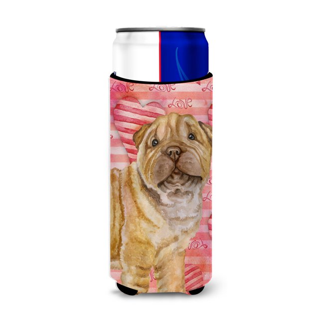 ""Caroline'S Treasures Shar Pei Puppy Love Abrazadera Decorativa Para Latas Delgada Multicolor""