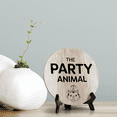 thumbnail image 2 of Sign ByLITA Circle Round The Party Animal Table Sign Dark wood (5x5"), 2 of 4