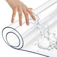 thumbnail image 2 of Rectangular Pvc Office Desk Mat - Clear Plastic Top Pad For Side Table Writing Desk Meeting Table - Crystal Waterproof Furniture Screen Protection - 12X48 Inch Heavy Duty 1.5Mm Thick, 2 of 4