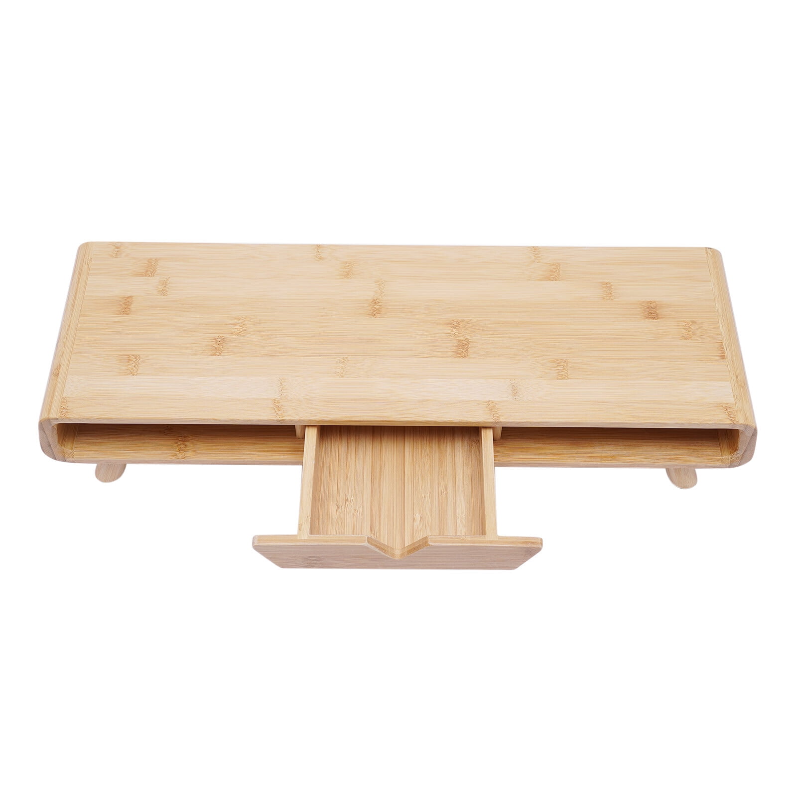 ToppiJoy Bamboo Monitor Stand with Drawer, Wooden Monitor Riser for Desk, Multi-Purpose Computer Monitor Stand for Computer, Laptop