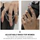 thumbnail image 4 of GOOHOCHY 2 piezas anillos góticos de anillo de dedo de doble cadena ajustable para mujeres adolescentes, 4 of 8