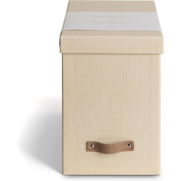 Bigso John File Box - File Storage Box for Paperwork - Cream