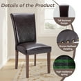 thumbnail image 6 of Fabric Dining Chairs Set of 2 with Nailhead Detail and Wooden Legs, Upholstered Side Chairs for Kitchen and Dining Room – Darkbrown, 6 of 6