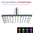 thumbnail image 1 of Amdohai 8 inch LED Rainfall Shower Head Square Shower Head Automatically RGB Color-Changing Temperature Sensor Shower Head for Bathroom, 1 of 7