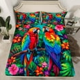 thumbnail image 2 of Erosebridal Colorful Parrot Twin Sheet Sets,Tropical Botanical Palm Bedding Twin Size,Chic Flower Bed Sheets Set Twin Size,Microfiber Bedroom Decoration,3-Piece, 2 of 7
