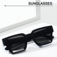thumbnail image 5 of Trendy Square Sunglasses for Men Women Fashion Thick Rectangle Sun Glasses UV Protection Shades Designer Style, 5 of 11