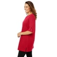 thumbnail image 3 of Woman Within Plus Size Perfect Roll-Tab-Sleeve Notch-Neck Tunic, 3 of 3