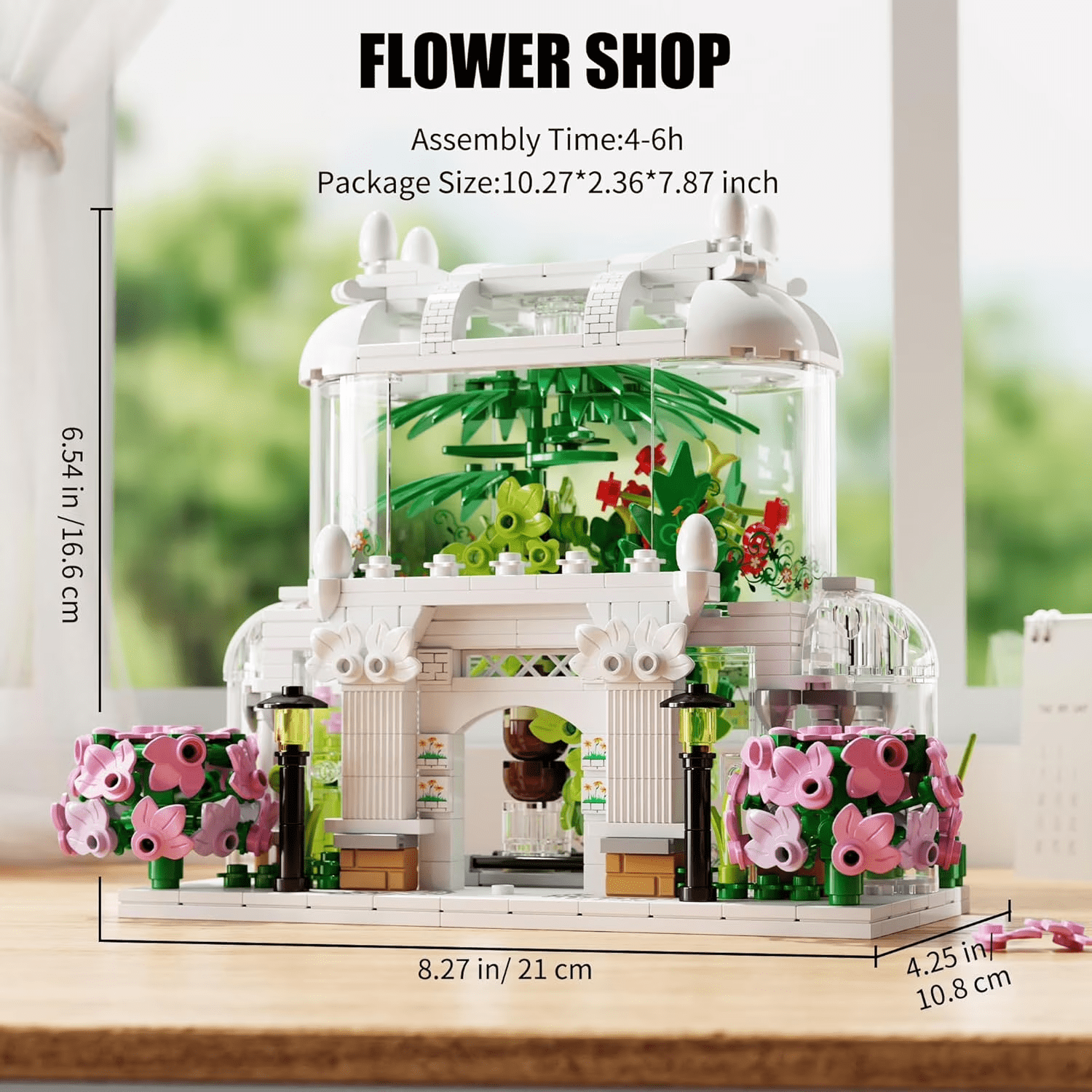 LED Flower House Building Kit, Greenhouse Botanical Model for Hobbyists & Home Decor