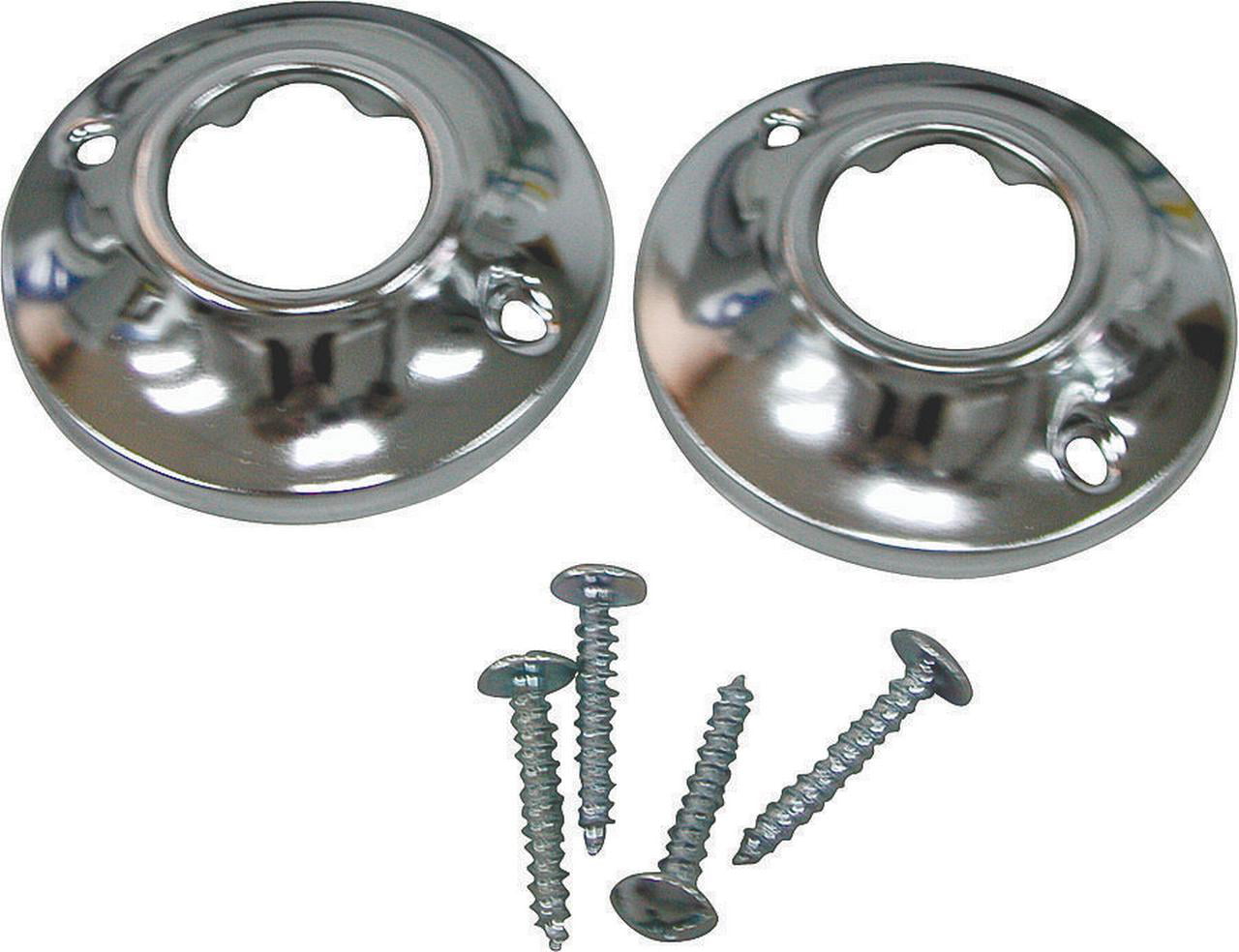 1” Opening With Screws 2x SHOWER ROD FLANGES Chrome-Plates 
