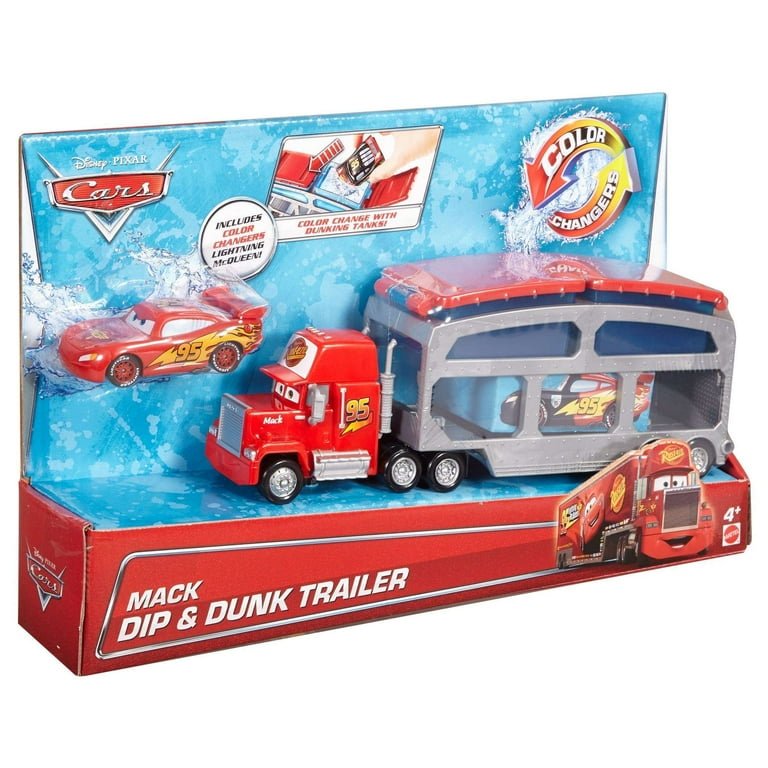 Disney/Pixar Cars Mack Dip & Dunk Trailer with Lightning McQueen