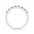 thumbnail image 2 of ANGARA Natural Square Emerald and Princess Diamond Semi Eternity Wedding Ring in 14K White Gold for Women (Size-1.5mm) | May Birthstone, Anniversary, Jewelry Gift for Women | Natural Emerald Ring, 2 of 10