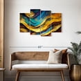 thumbnail image 3 of Elephant Stock Abstract Desert Dunes Wall Art - Horizontal Multi Panel Canvas - Living Room Wall Decor - Abstract Multi Panel - Orange And Turquoise Decor - 43" x 27", 3 of 8