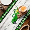 thumbnail image 3 of Saint Patrick's Day Table Runner - 108 Inch Long Spring Green Grass Truck Gray Wood Plaid Cotton and Linen Blended Dress Scarves Farmhouse Table Runner for Kitchen Dining, Coffee Table, 13" x 108", 3 of 8