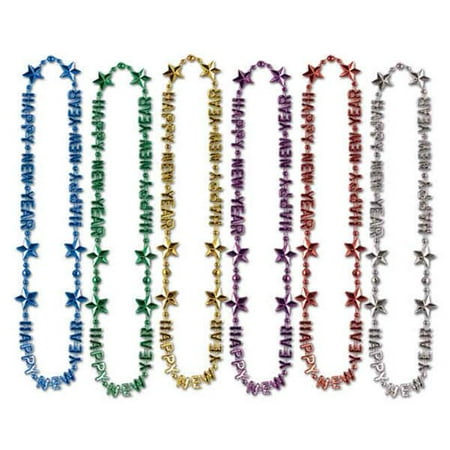 Beistle 80595IASST Happy New Year Beads-Of-Expression Pack of 12