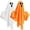 Orange + White, variant on Gustave Halloween Light up Hanging Ghost 2Pcs 20" Battery Powered Cute Flying Ghost Decoration Lights for Indoor Outdoor Outside Front Yard Garden Party Decor - White