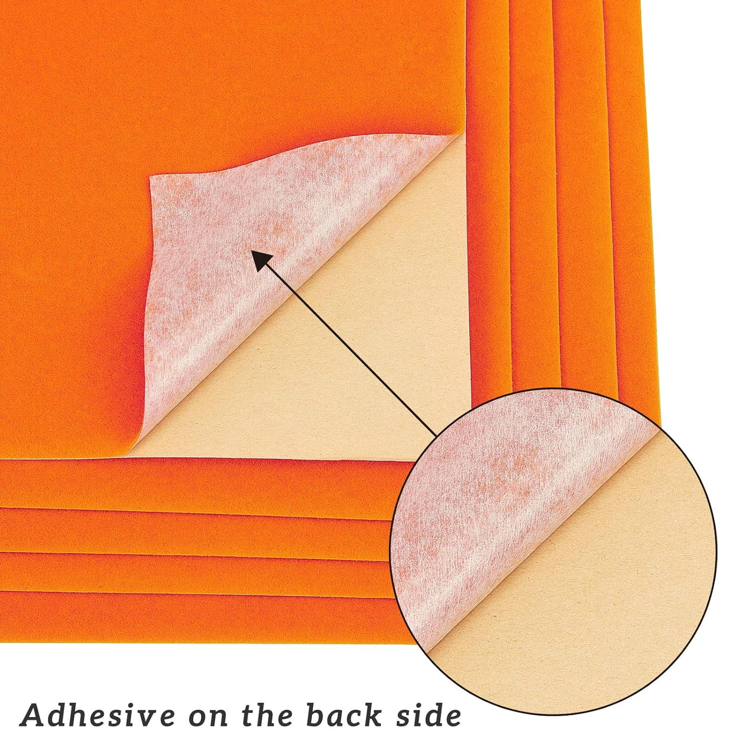 12PCS Velvet (Dark Orange) Fabric Sticky Back Adhesive Felt Sheet11.5"x15.5" Self-Adhesive Durable and Water Resistant Multi-purpose Ideal for Art and Craft Making Orange DIY