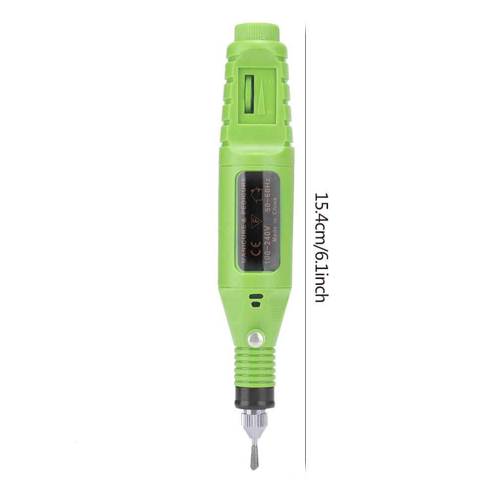 Riousery Professional Electric Manicure Nail Toe Drilling Machine with 30Pcs Grinding Head Set, High Speed Portable Efile for Acrylic Nails and Gel Polish Removal, 100-240V Green (8.6 inches / 22 cm)