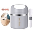 thumbnail image 1 of Insulated Food Container - Thermos - Stainless Steel - 450ML - Portable - Light Grey, 1 of 4