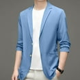 thumbnail image 4 of Wrtxtat Sport Coats for Men Peaked Lapel Single Breasted 2 Buttons Blazer Long Sleeve Solid Color Pockets Tuxedo Jacket Wedding Prom Party Light Blue XXXL, 4 of 4