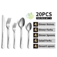 thumbnail image 1 of Alician 20pcs Cutlery Set Mirror Finish Smooth Edge Stainless Steel Forks Spoons Set Dishwasher Usable, 1 of 9