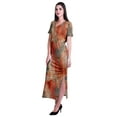 thumbnail image 2 of Moomaya Long Bodycon Maxi Dress For Womens Short&nbsp;Sleeve V neck Printed Jersey T-shirt Dress, 2 of 6