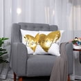 thumbnail image 2 of PiccoCasa Polyester Gold Heart Pattern Throw Pillow Covers 18x18 inch, 2PCS, 2 of 9