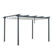 ALEKO Aluminum Outdoor Retractable Canopy Pergola - 13 x 10 Ft - White Color