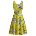 thumbnail image 4 of yoeyez Robes d'Été pour Femmes - 2024 Mode Robe Midi Bohème Imprimé Floral Col Rond Sans Manches Robe d'Été, 4 of 5