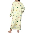 thumbnail image 5 of Chemises de Nuit pour Femmes Grande Taille Robe de Nuit Décontractée Imprimé Cœur Manches Longues Col Rond Extensible Moyen Ample XXXXXL, 5 of 5