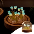 thumbnail image 5 of XMMSWDLA DIY Tulip Night Light LED Table Lamp for Bedroom Handmade Simulation Flower in Glass Artificial Flower Christmas Birthday Gifts for Women Girlfriend Wife Girls (13 flowers), 5 of 6