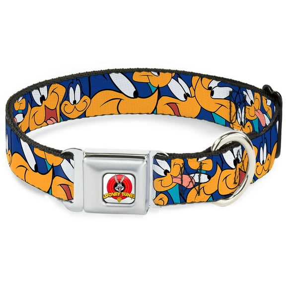 Looney Tunes Pet Collar, Dog Collar Metal Seatbelt Buckle, Road Runner Expressions Stacked, 13 to 17 Inches 1.5 Inch Wide