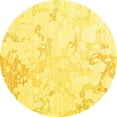 thumbnail image 1 of Ahgly Company Indoor Round Abstract Yellow Contemporary Area Rugs, 4' Round, 1 of 4
