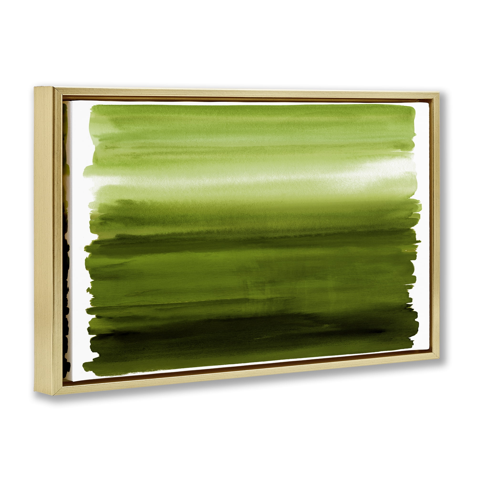 Stupell Industries Ombre Green Gradient Gold Framed Floater Canvas Wall Art, design by Allie Corbin