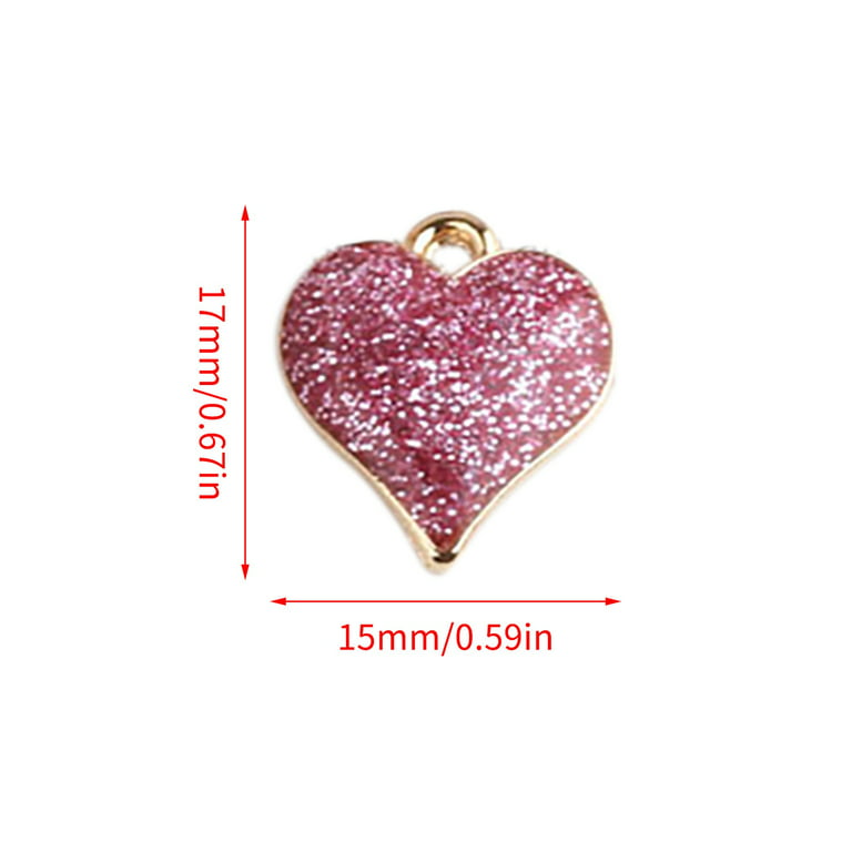 Jewelry for Women 20 PC Heart Shape Charms Bling Charms for Jewelry Making Valentine's Day DIY Earring Bracelet Necklace, Adult Unisex, Size: One Size